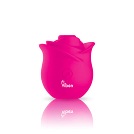 Viben Zen Rose Hot Pink Handheld Rose Clitoral and Nipple Stimulator