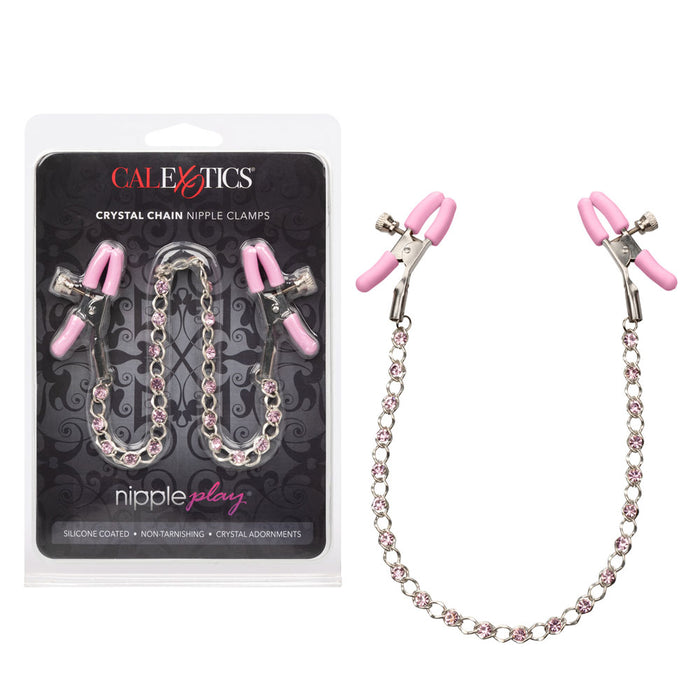 Nipple Play Crystal Chain Nipple Clamps Pink