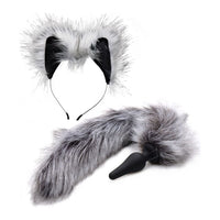 Tailz Grey Wolf Tail And Ears Set Furry Butt Plug