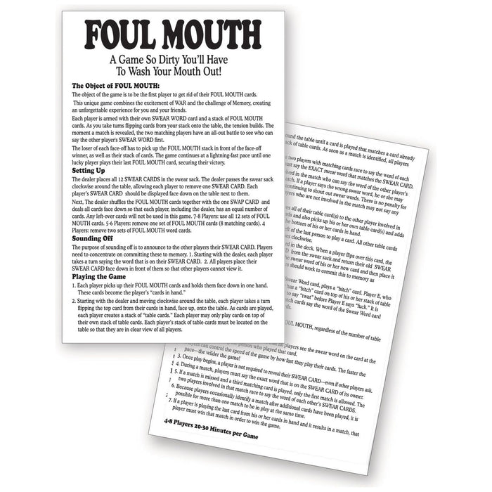 Foul Mouth Adult Party Card Game