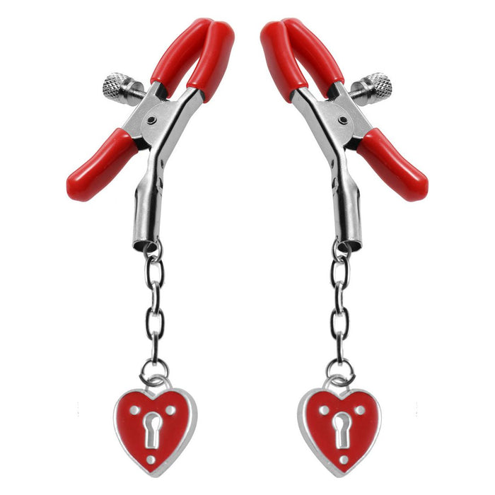 Charmed Heart Padlock Nipple Clamps