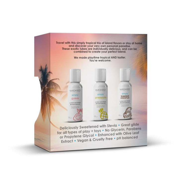 Wicked Simply Tropical Trio Kit Flavored Personal Lubricant