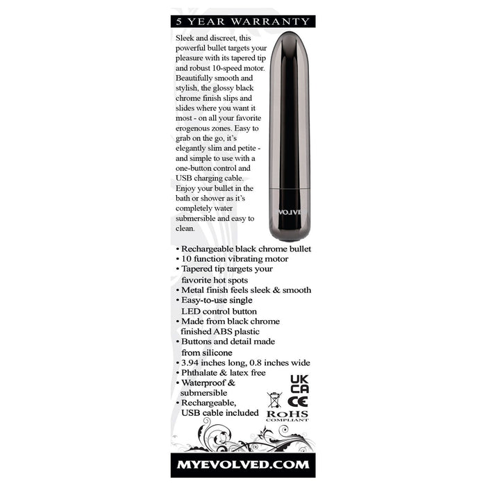 Real Simple Bullet Vibrator Black Chrome