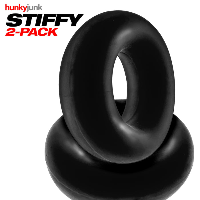 Oxballs Hunkyjunk Stiffy Cock Ring 2 Pack Bulge Black