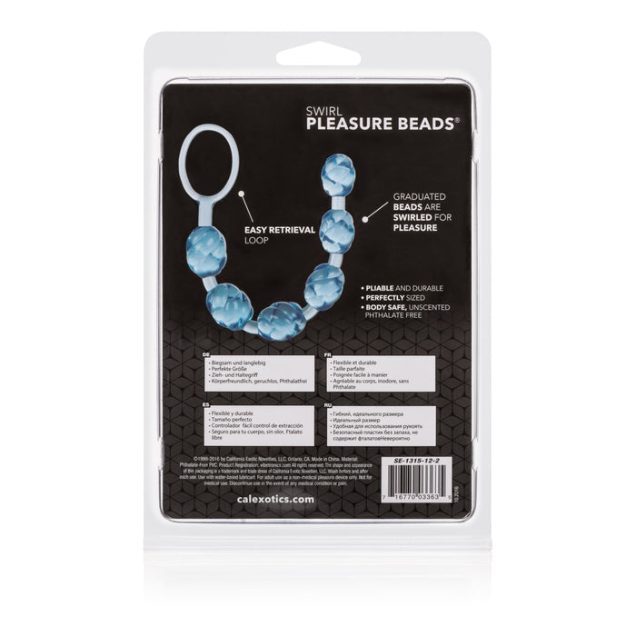 Swirl Pleasure Anal Beads Blue