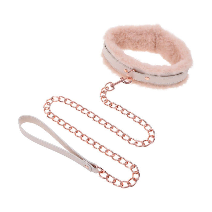 Peaches ‘N Creame Fur Collar and Leash Pink