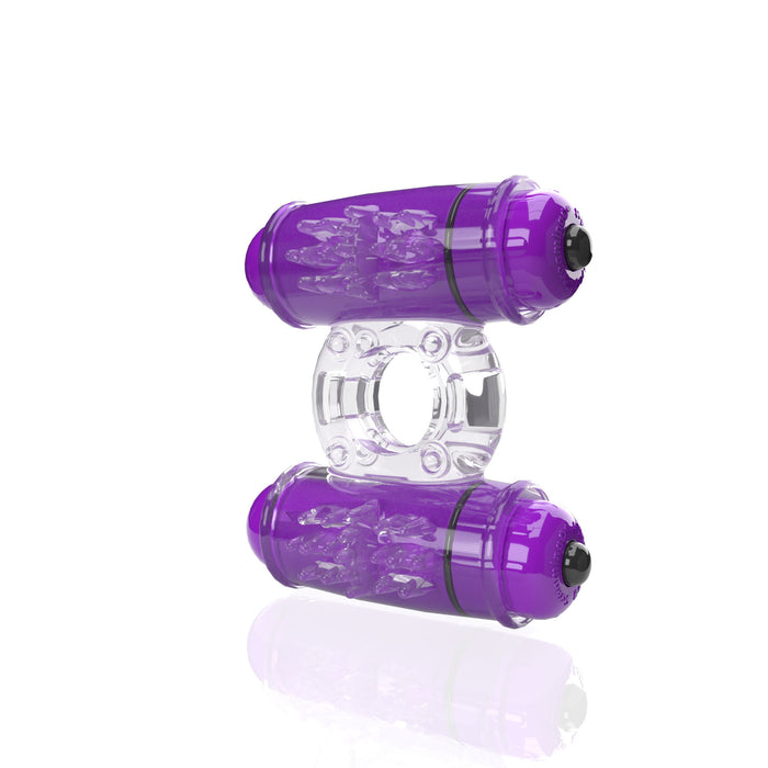 Screaming O 4B Double Wammy Vibrating Cock Ring Purple