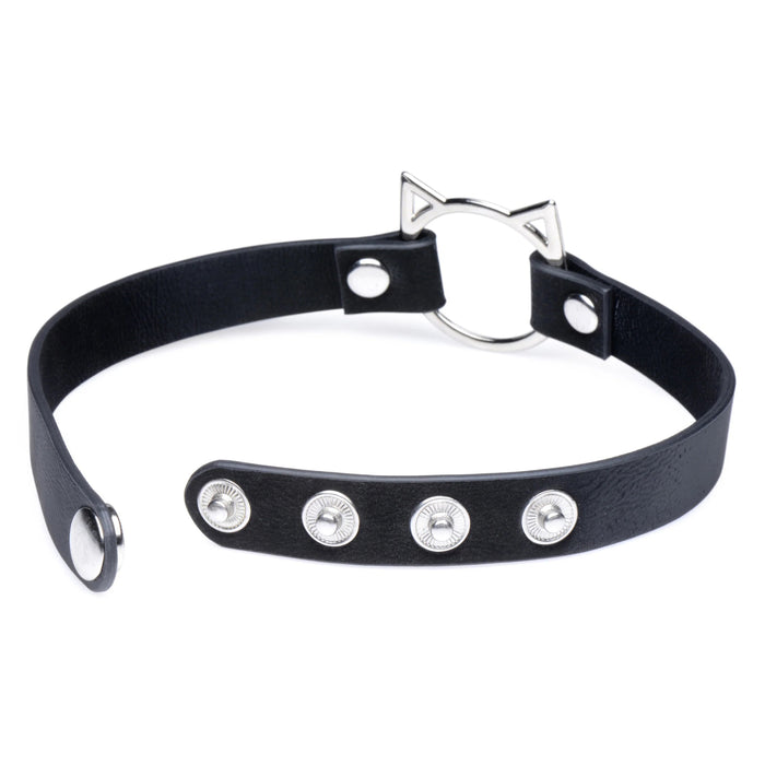 Kinky Kitty Ring Slim Choker Black