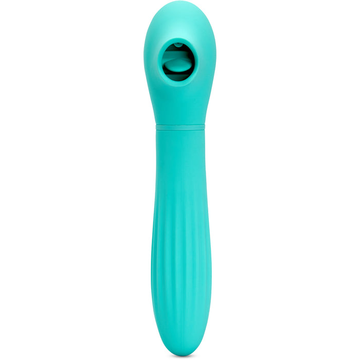 Nu Sensuelle Triple Action Daisy Suction Licking Thrusting Vibrator Teal