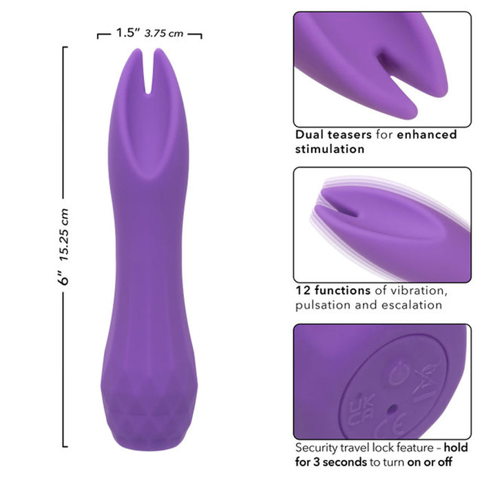 Gia Dual Flicker Rechargeable Silicone Vibrator Purple