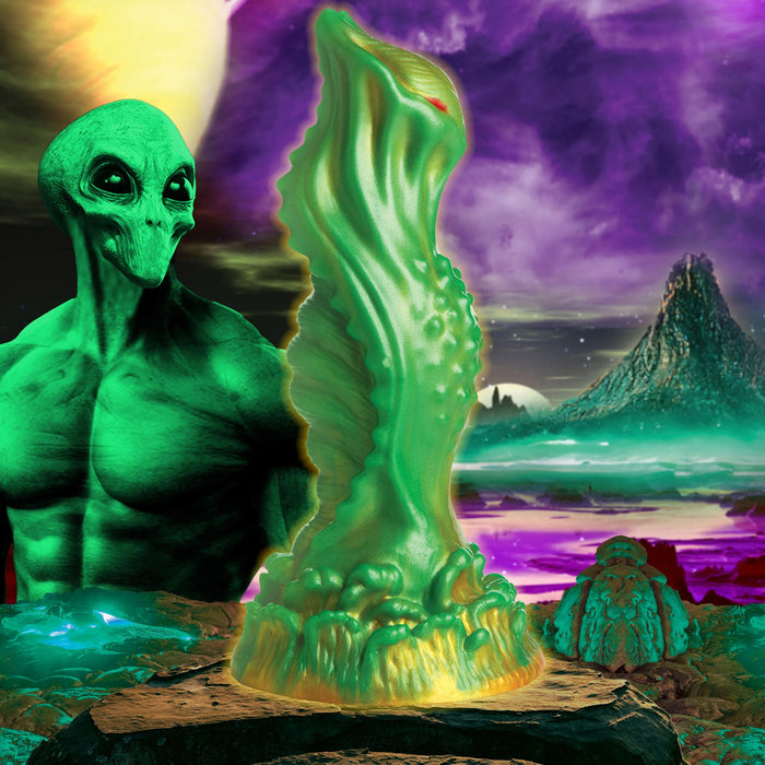 Creature Cocks Nebula Alien Silicone Fantasy Dildo Green