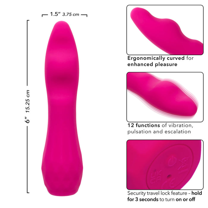 Gia Curved Pleaser Rechargeable Silicone Vibrator Pink