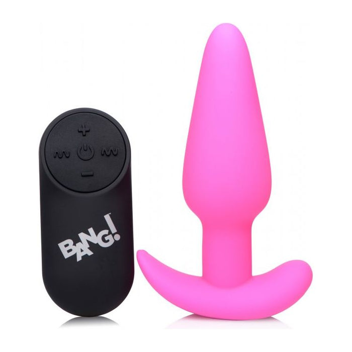 Bang 21x Vibrating Silicone Butt Plug With Remote Pink