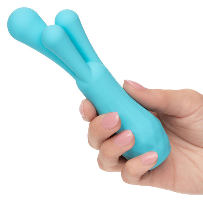 Gia Triple Teaser Rechargeable Silicone Vibrator Blue