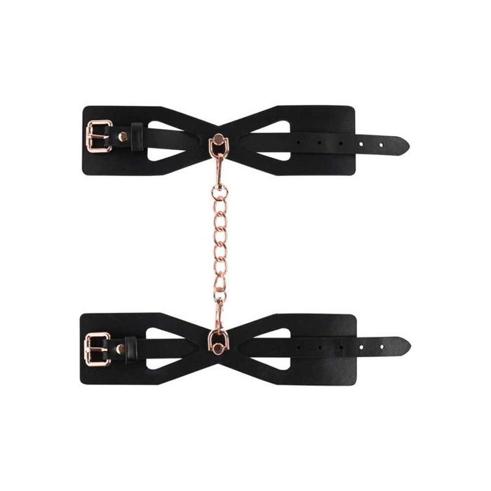 Sex and Mischief Brat Handcuffs Black / Rose Gold