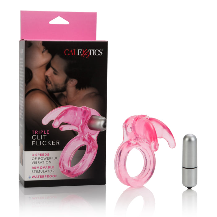 CalExotics Triple Clit Flicker Cock Ring Pink