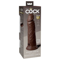 King Cock Elite 8" Dual Density Silicone Dildo Dong Brown