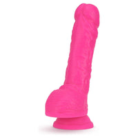 Blush Neo 9 " Dual Density Dildo Neon Pink Realistic Dong w Balls