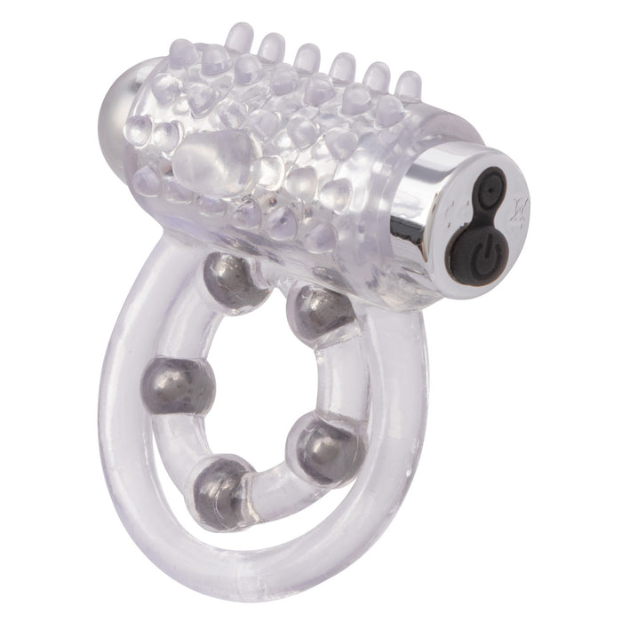 5 Bead Maximus Rechargeable Vibrating Cock Ring Clear