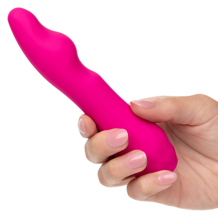 Gia Curved Pleaser Rechargeable Silicone Vibrator Pink