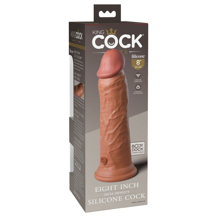 King Cock Elite 8" Dual Density Silicone Dildo Dong Tan