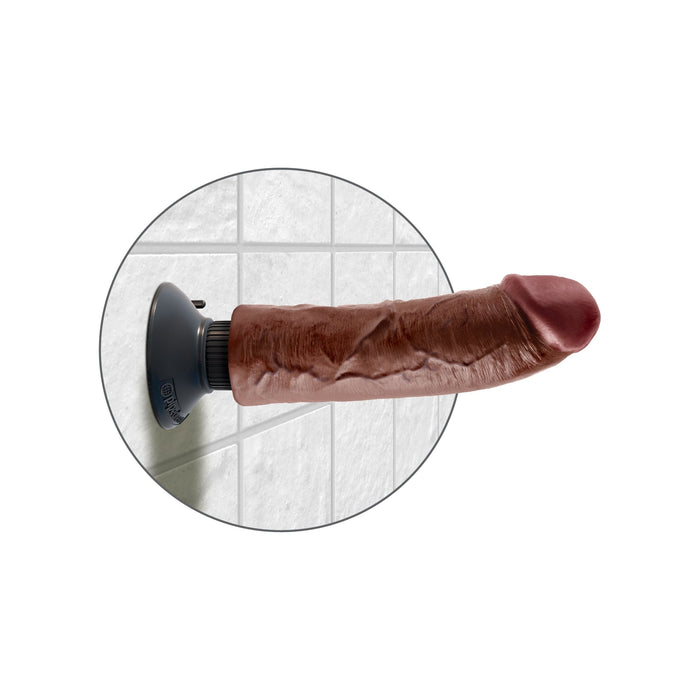 Pipedream King Cock 8" Vibrating Multi-Speed Waterproof Dildo Brown