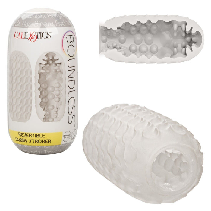 Male Masturbator Boundless Reversible Nubby Stroker Clear