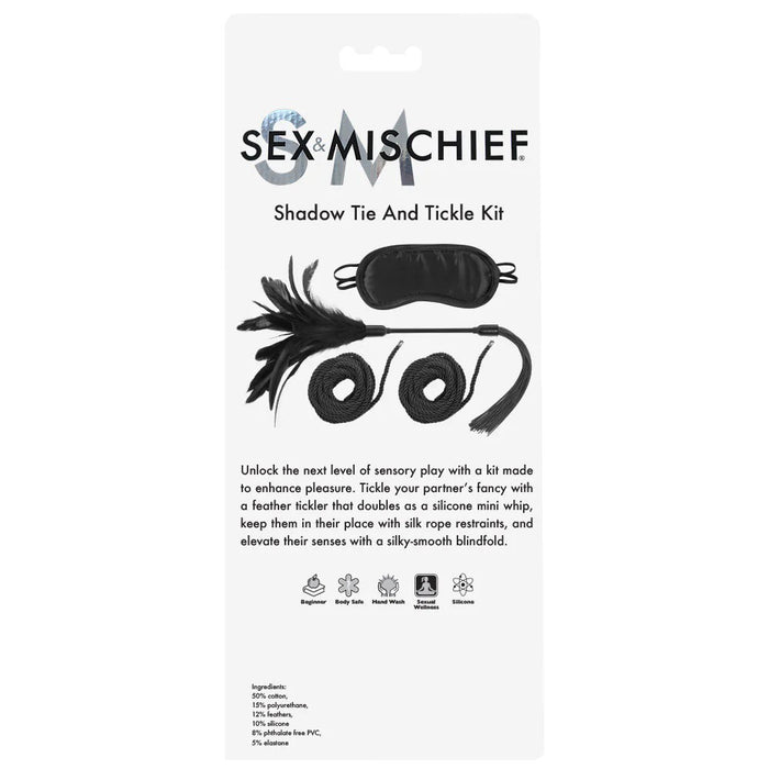 Sex and Mischief Shadow Tie and Tickle Kit Black