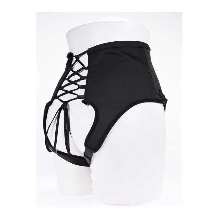 Sportsheets High Waisted Corset Strap-On Harness Black