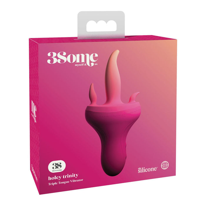 Threesome Holey Trinity Triple Tongue Vibrator Pink