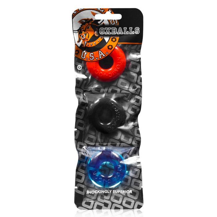 Oxballs Ringer Cock Ring 3 Pack Small Multi-Color