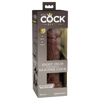 King Cock Elite 8" Dual Density Silicone Dildo Dong Brown