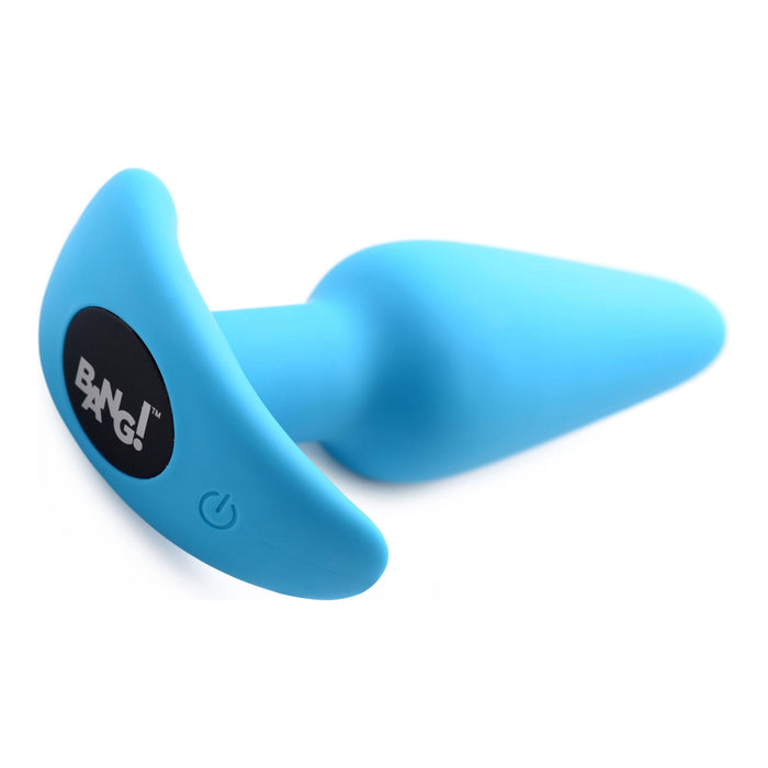 Bang 21x Vibrating Silicone Butt Plug With Remote Blue