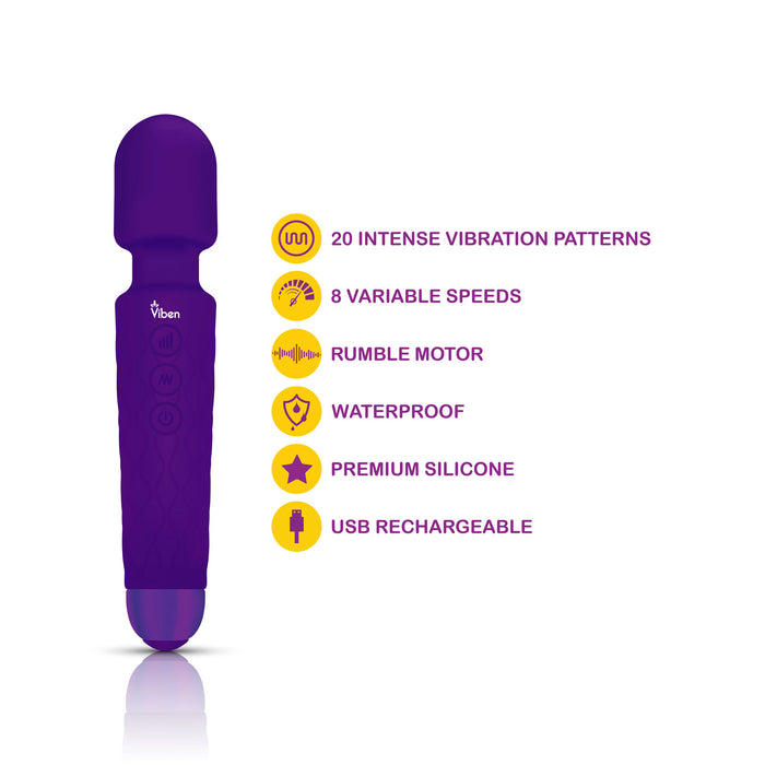 Viben Tempest Intense Wand Massager Purple