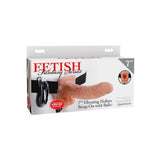 Fetish Fantasy 7" Vibrating Hollow Strap-on With Balls Beige