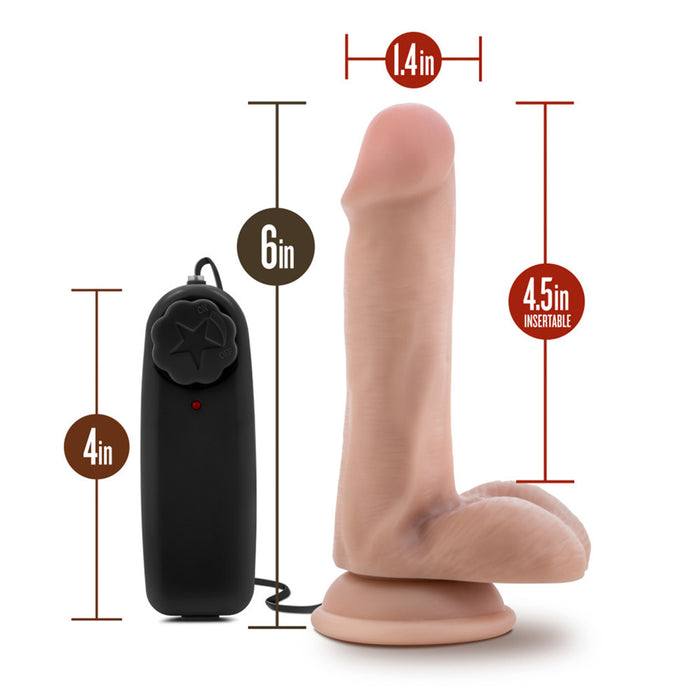 Dr. Skin Dr. Rob 6" Vibrating Cock Dildo With Suction Cup Beige