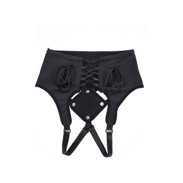 Sportsheets High Waisted Corset Strap-On Harness Black