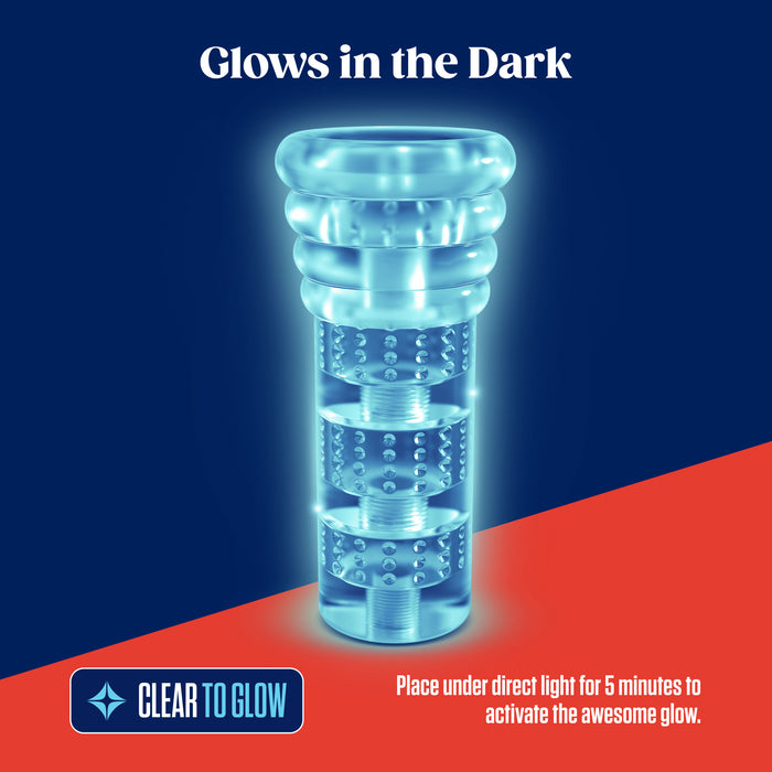 Rize Luz Glow in the Dark Self Lubricating Stroker Clear