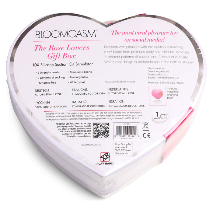 Bloomgasm Sucking Rose Clitoral Stimulator Heart Box Pink