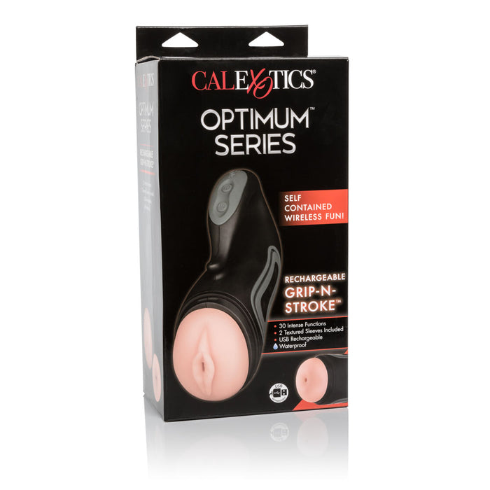 Optimum Power Rechargeable Grip-N-Stroke Masturbator Beige