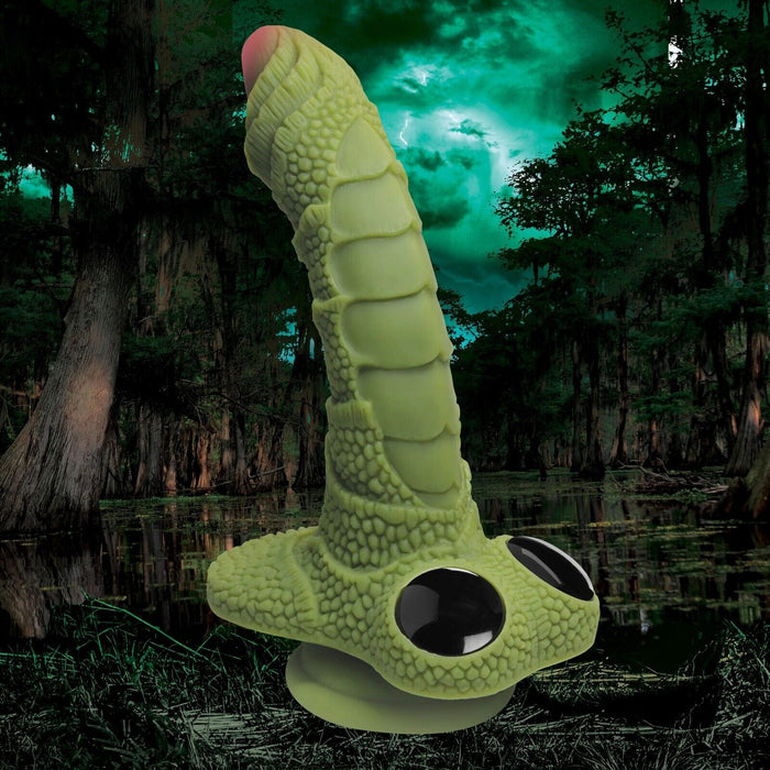 Creature Cocks Swamp Monster Green Scaly Silicone Dildo