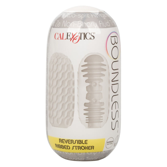 Male Masturbator Boundless Reversible Ribbed Stroker Clear