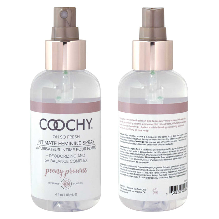 Coochy Oh So Fresh Intimate Feminine Spray 4oz - Peony Prowess