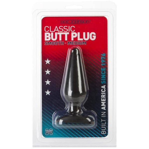 Doc Johnson Classic Butt Plug Smooth Medium - Black
