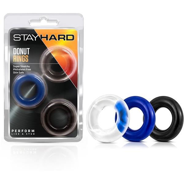 Stay Hard Donut Cock Rings - 3 Pack