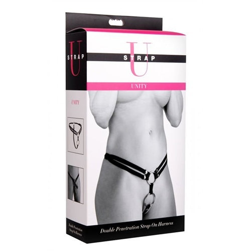 Unity Double Penetration Strap On w/ 2 O rings Nylon Harness