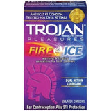 Trojan Pleasures Fire and Ice Dual Action Lubricated Condoms - 10 Pack