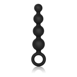 Silicone Booty Beads Black - Beginner Flexible Anal Probe