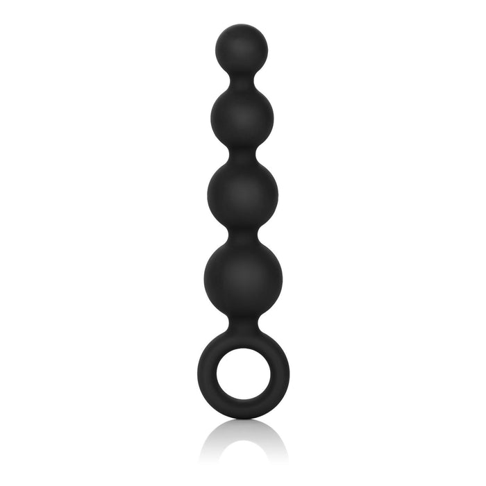 Silicone Booty Beads Black - Beginner Flexible Anal Probe