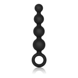 Silicone Booty Beads Black - Beginner Flexible Anal Probe